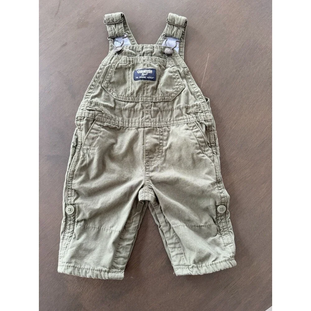 OshKosh Bgosh jumpsuit Baby Olive Green Cotton Classic Carters romper size 3M